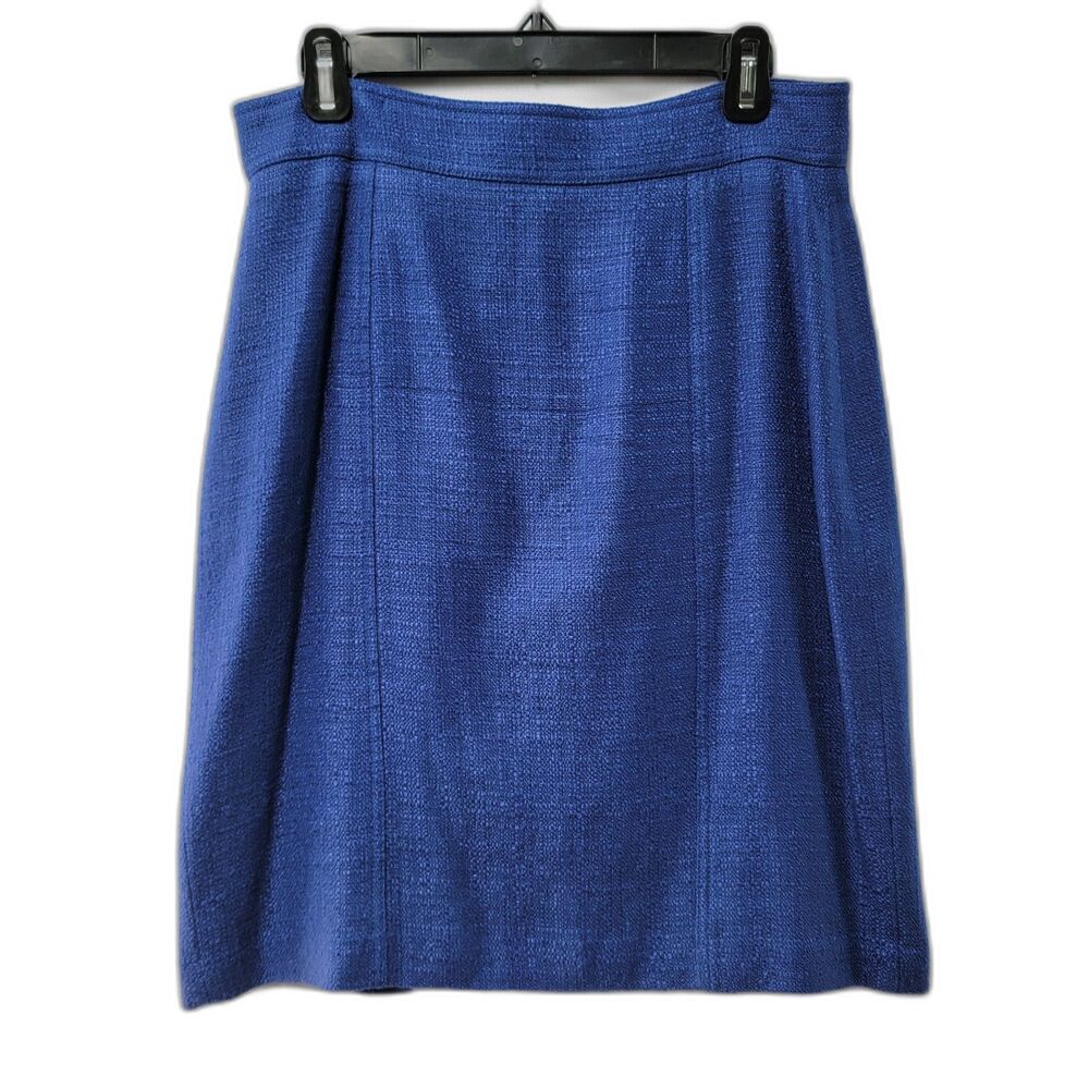 Hobbs London Cobbalt Blue Mini Skirt Invisible Zip Back Closure Women's Size 12